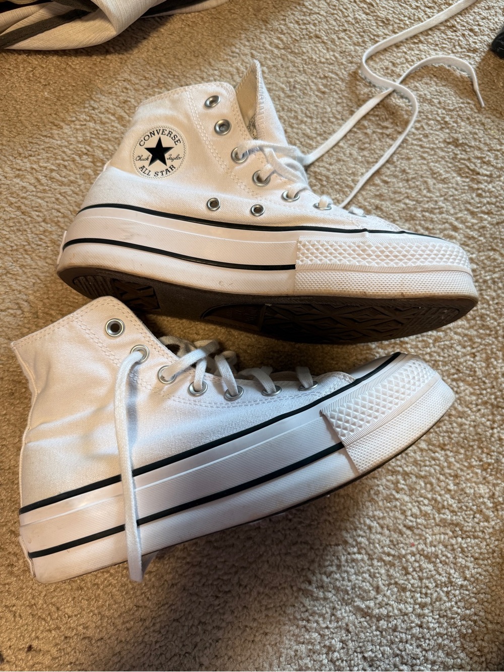 Converse White High-Top Platform Sneakers